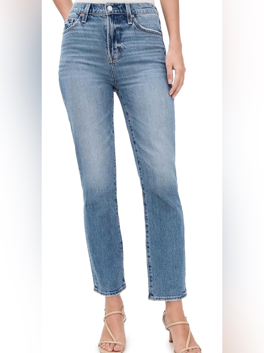Pistola Bri Ankle Light Blue High-Rise Straight Jeans - Size 28
